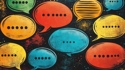 Wall Mural - Colorful speech bubble pattern. Comic book pop art style