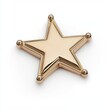 © T.Raw Visuals - A photostock of a shiny golden sheriff badge star, isolated on a plain white background, perfect for law enforcement or Western themes. High Quality
