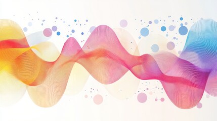 Wall Mural - abstract background with colorful circles wave line illustration