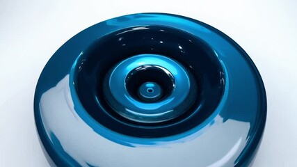 Leinwandbilder - A glossy blue swirl captures the eye with its hypnotic movement and depth, creating an engaging visual experience in a vibrant, abstract design.