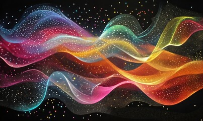 Wall Mural - colorful abstract wave pattern representing sound and light interactions at night