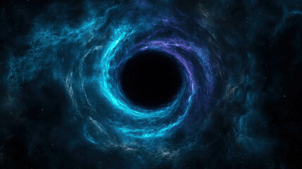 Wall Mural - mesmerizing view of a supermassive black hole surrounded by cosmic energy and colorful nebulae