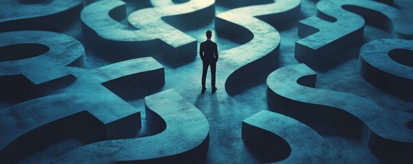 complex difficult task or question un business, problem concept