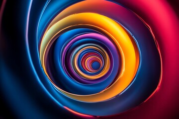 Aufkleber - Vibrant spiral pattern showcasing a mesmerizing blend of colors in a captivating tunnel formation