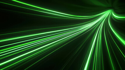 Wall Mural - electric green light streaks cutting through the darkness abstract background