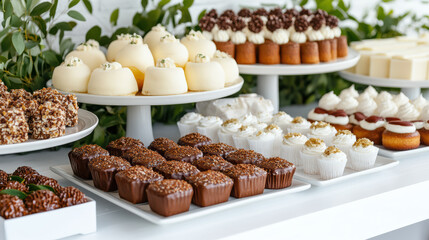 Poster - Elegant dessert display with variety of gourmet sweets and treats