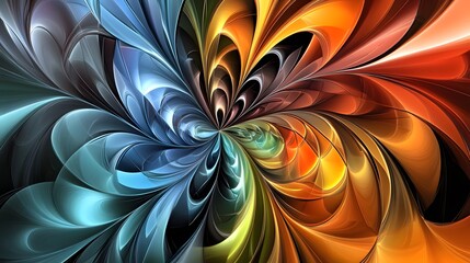 Wall Mural - abstract swirling colorful fractal art design