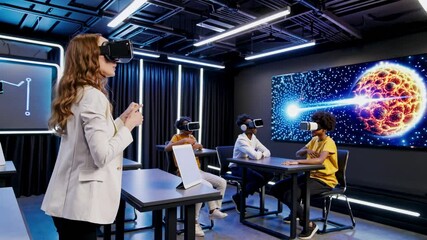 Poster - Engaging students in virtual reality learning experience in a modern classroom environment