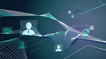 Leinwandbilder - Exploring digital connections through abstract visual representations of networking and technology