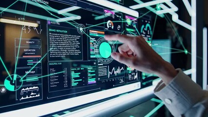 Leinwandbilder - Innovative data visualization techniques used in advanced analytics at a tech conference