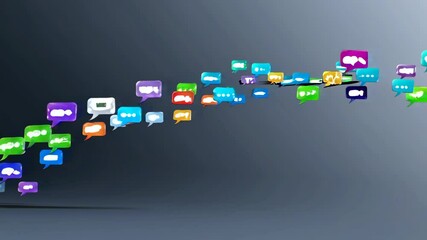 Leinwandbilder - Colorful chat bubbles illustrating communication and connection in a digital environment