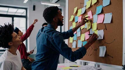 Poster - Collaborative brainstorming session on UX design concepts in a modern workspace
