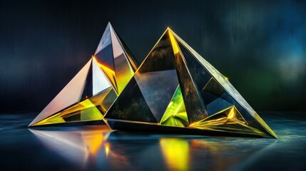 Wall Mural - shattered geometry, spectrum of light, abstract illuminations, prismatic energy, futuristic fragment