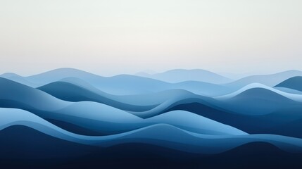 Wall Mural - gentle gradient tones over mountain peaks at sunrise
