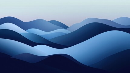 Wall Mural - gentle gradient tones over mountain peaks at sunrise