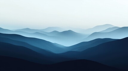 Wall Mural - gentle gradient tones over mountain peaks at sunrise