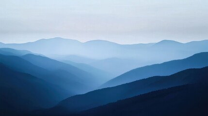 Wall Mural - gentle gradient tones over mountain peaks at sunrise