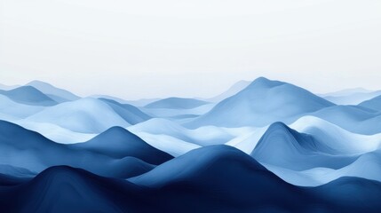 Wall Mural - gentle gradient tones over mountain peaks at sunrise
