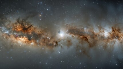 A panoramic view of the Milky Way, with intricate details of stars and cosmic dust