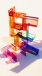 © Sasirat - Colorful Transparent Blocks Stacked in Artistic Arrangement