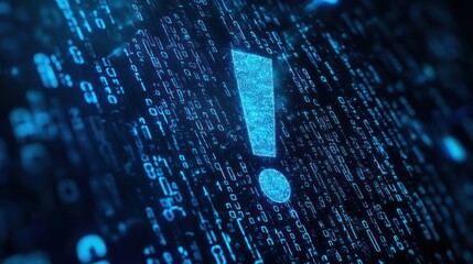 Digital alert warning system, binary code background