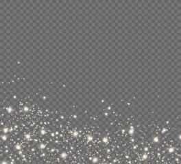 Wall Mural - dust sparks and stars shine with a special light. christmas light effect. glittering particles of ma