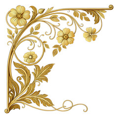 golden floral corner design: a luxurious and ornate gold corner design featuring intricate floral mo
