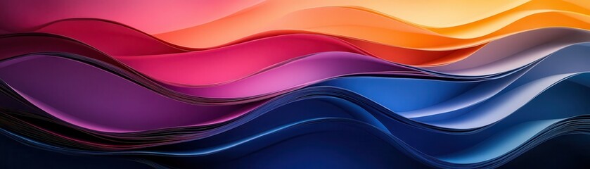 Wall Mural - Vibrant Abstract Waves of Colorful Layers Creating a Dynamic and Energetic Visual Experience in a Modern Artistic Style