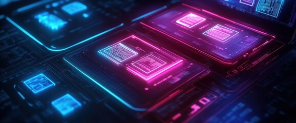 Neon Circuitry: A Futuristic Digital Landscape