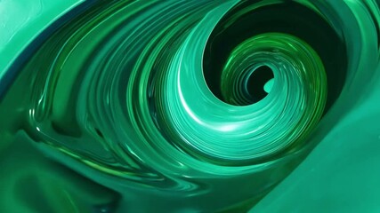 Leinwandbilder - A mesmerizing spiral of glossy green tones emerges, showcasing vibrant hues and intricate patterns. This dynamic design creates an immersive visual experience, perfect for engaging backgrounds.