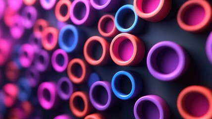 Sticker - layered circles with depth of field blur abstract art colorful background modern aesthetic creative 