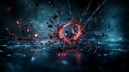 Aufkleber - Emotional explosion of boundaries digital space abstract art futuristic environment close-up view power of emotion