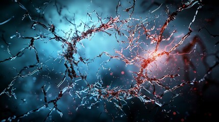 Aufkleber - Dynamic emotional boundaries breaking through abstract concept in a digital environment