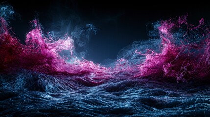 Aufkleber - Faint waves of hope rising amidst a silent void digital art abstract dark environment surreal viewpoint