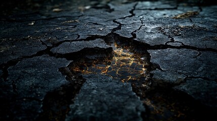 Aufkleber - Flickering shadows of aspiration abstract art urban environment cracked pavement ground level view conceptual perspective