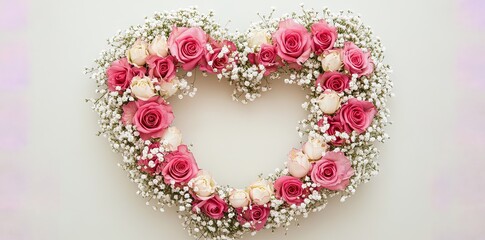 Heart shaped floral decoration forming a beautiful symbol of love