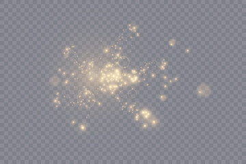 Poster - Light effect with lots of shiny shimmering particles isolated on transparent background. Vector star cloud with dust.