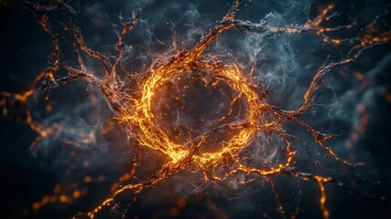 Aufkleber - Ethereal energy burst cosmic void digital art vibrant atmosphere abstract perspective intangible visuals