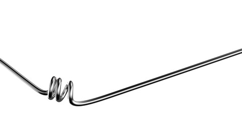 Wall Mural - metallic twisted line 3d shape isolated. futuristic chrome metal spring element banner, abstract tan
