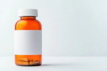 Wall Mural - A bottle of pills with a plain, unlabeled label