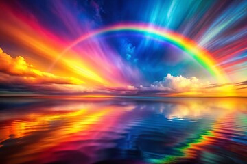 Wall Mural - Abstract Rainbow Designs: Blank Space for Text & Branding