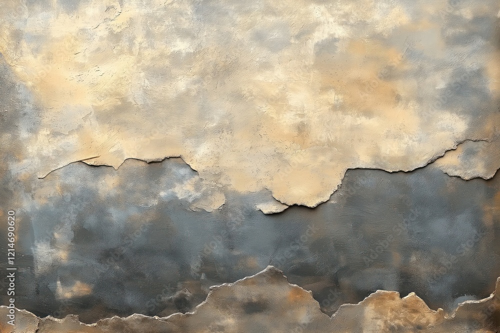 Grunge textured wall shows rough, worn surface. Shades of beige, gray ...