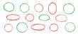© Animado - Hand drawn doodle circle and oval highlight set. Vector marker circular lines, collection sketch circles for design.
