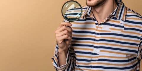 Wall Mural - a person inspecting something closely using a handheld magnifier