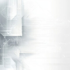 Wall Mural - Abstract illustration of white technology background with circuits and lines