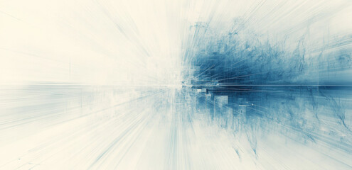 Wall Mural - Abstract illustration of white and blue technology with dynamic lines