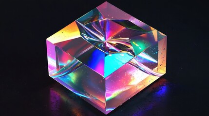 Wall Mural - Explore the enchanting beauty of a rotating glass box with light effects.