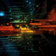 Wall Mural - abstract technology background with vibrant colors and lines