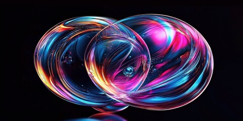 Wall Mural - Captivating interplay of light and texture in liquid glass form.