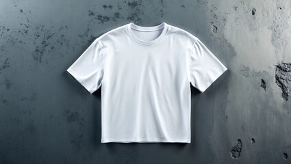 Wall Mural - White t-shirt on brick background 